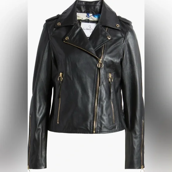 NEW [Sam Edelman] Black Long Sleeve Full Zipped Pockets Biker Womens Jacket Sz S - Picture 3 of 12